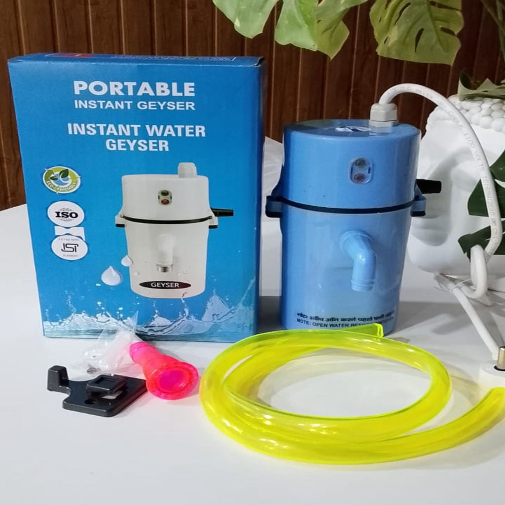Portable Instant Water Geyser | Mini Electric Water Heater | Fast Heating | Travel & Home Use