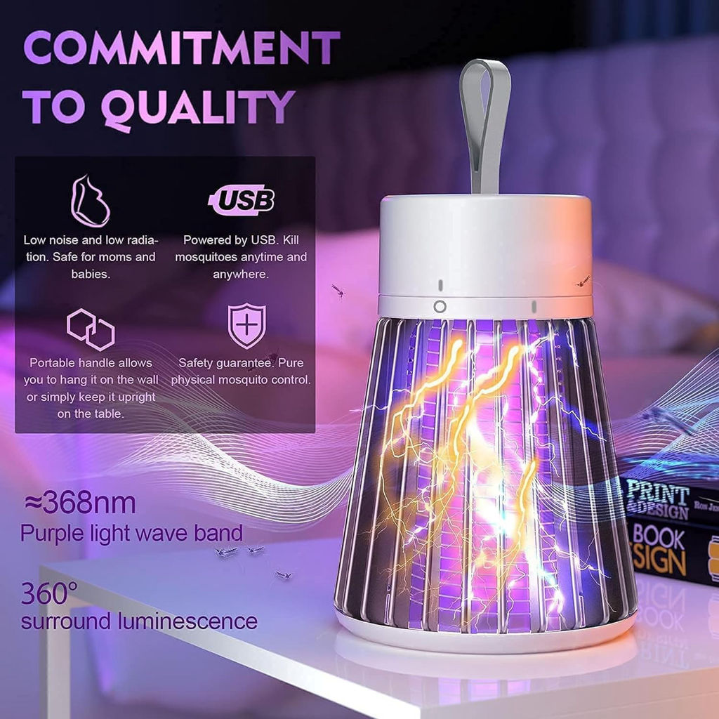 USB Electric Mosquito Killer Lamp | 360° UV Light | Safe & Chemical-Free Protection