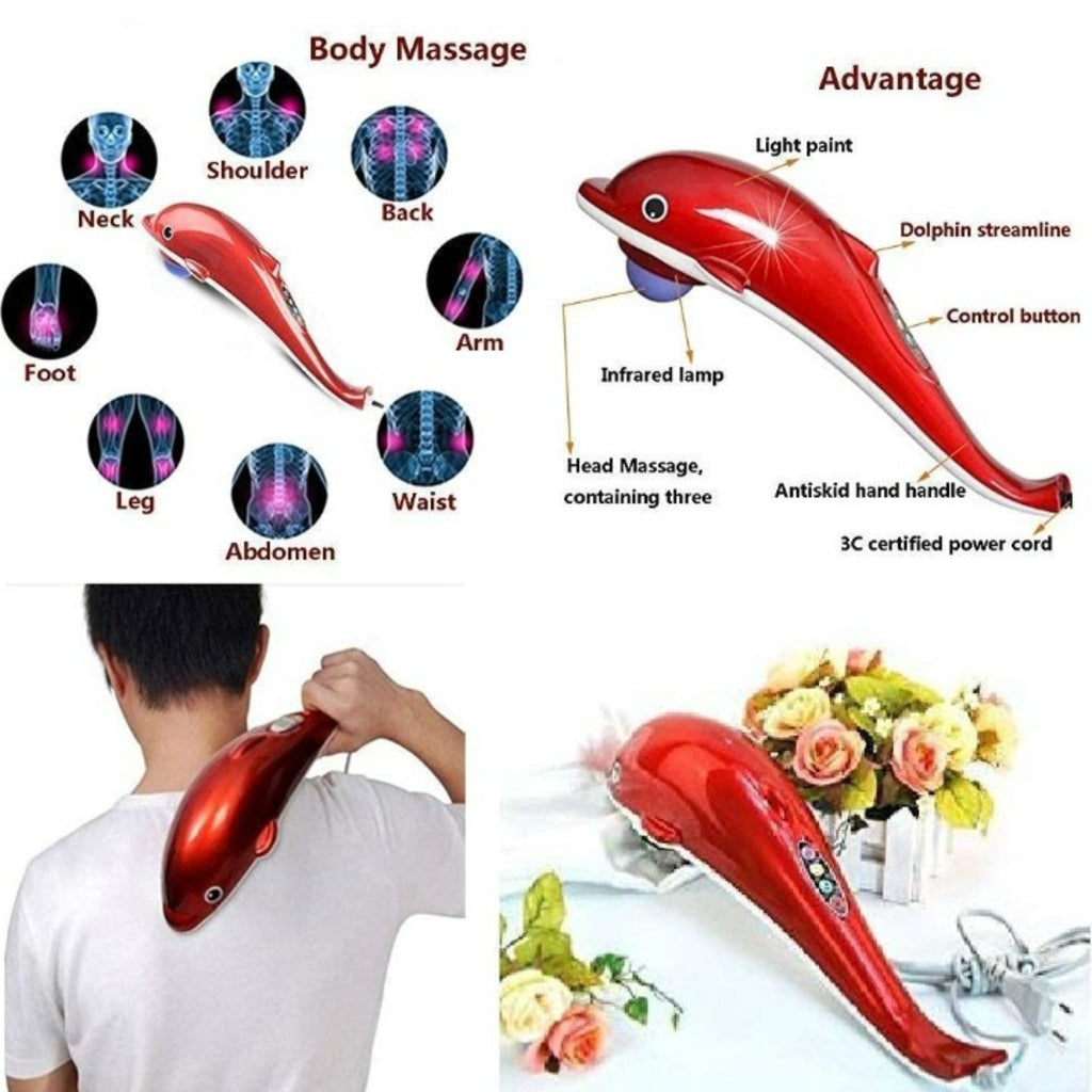 Dolphin Massager | Multi-Function Electric Body Massager with Interchangeable Heads