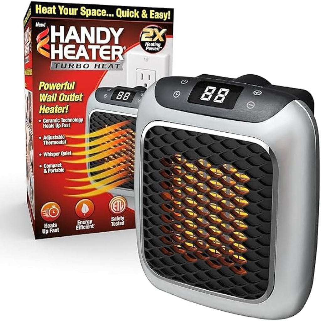 Handy Heater Turbo Heat | Plug-In Room Heater | 400W / 800W | Adjustable Thermostat
