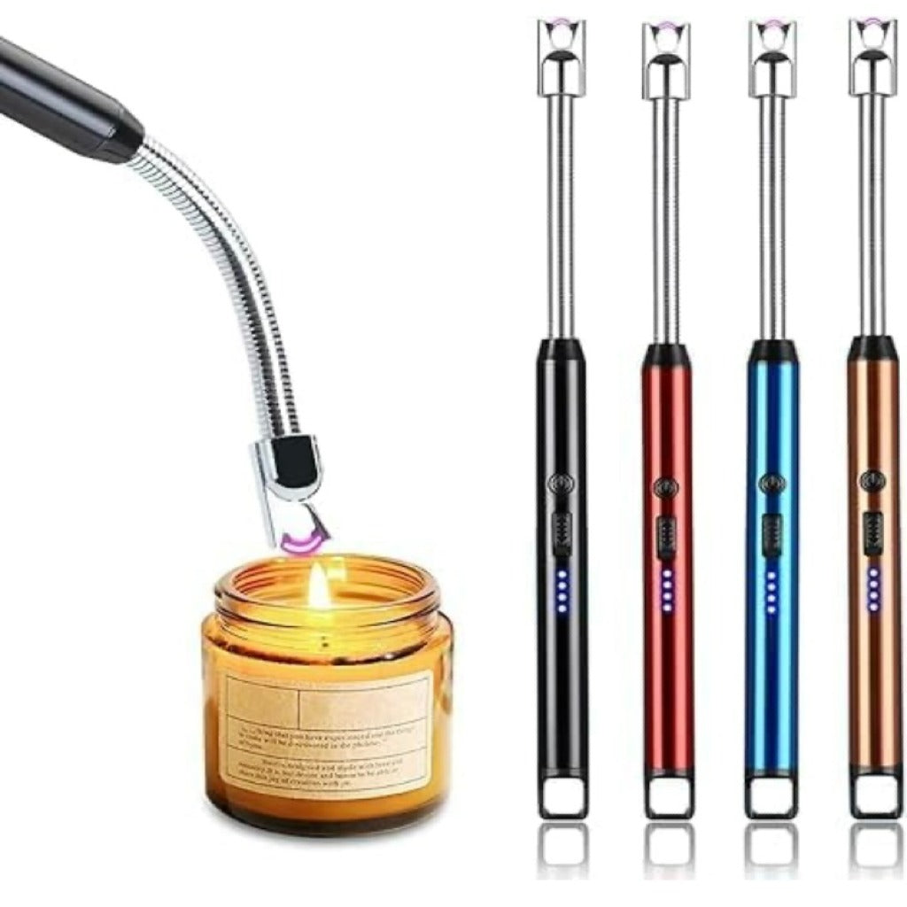 Rechargeable Electric Gas Lighter | USB Charging | Flexible Neck | Windproof & Safe